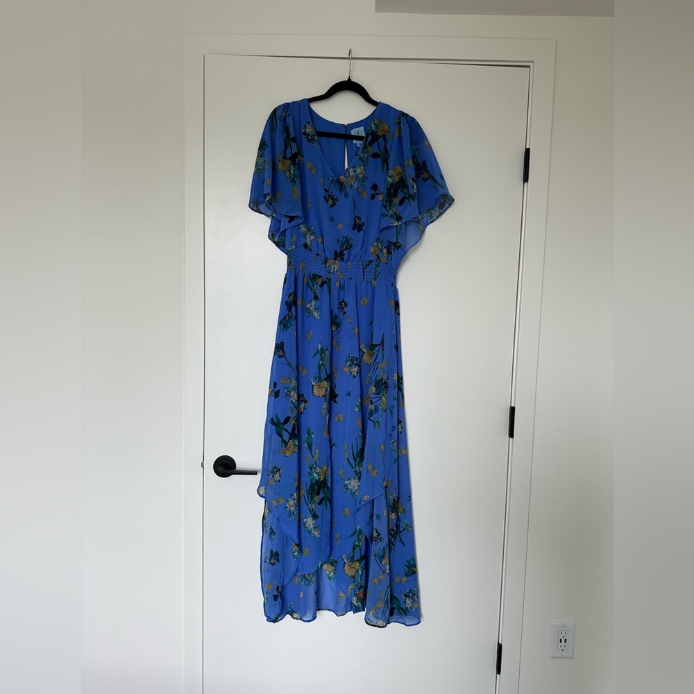 Cece blue floral maxi dress